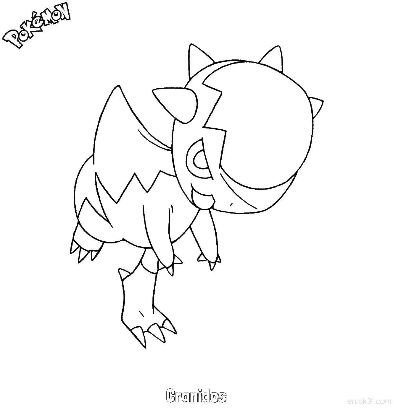 Cranidos Coloring Page - Free Printable Pokemon Coloring Sheets – Free Printable Coloring Page for Kids and Adults