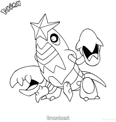 Free printable Crawdaunt Coloring Page - Free Printable Pokemon Coloring Sheets coloring page