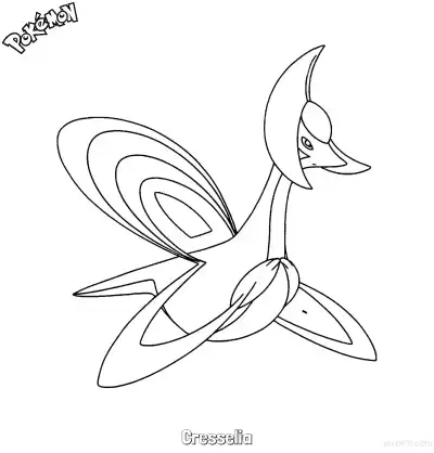 Free printable Cresselia Coloring Page - Free Printable Pokemon Coloring Sheets coloring page