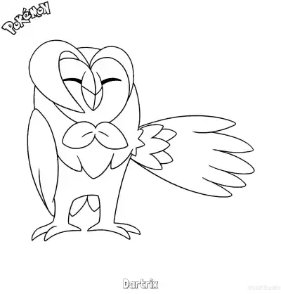 Free printable Dartrix Coloring Page - Free Printable Pokemon Coloring Sheets coloring page