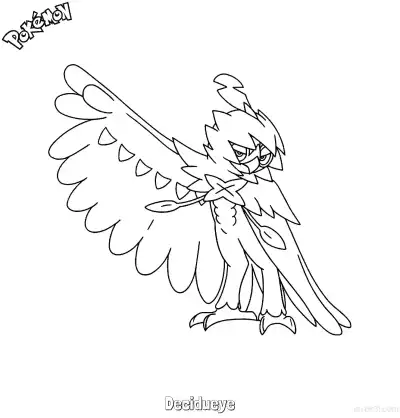 Free printable Decidueye Coloring Page - Free Printable Pokemon Coloring Sheets coloring page