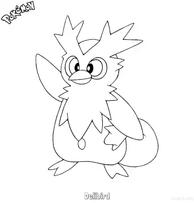 Free printable Delibird Coloring Page - Free Printable Pokemon Coloring Sheets coloring page