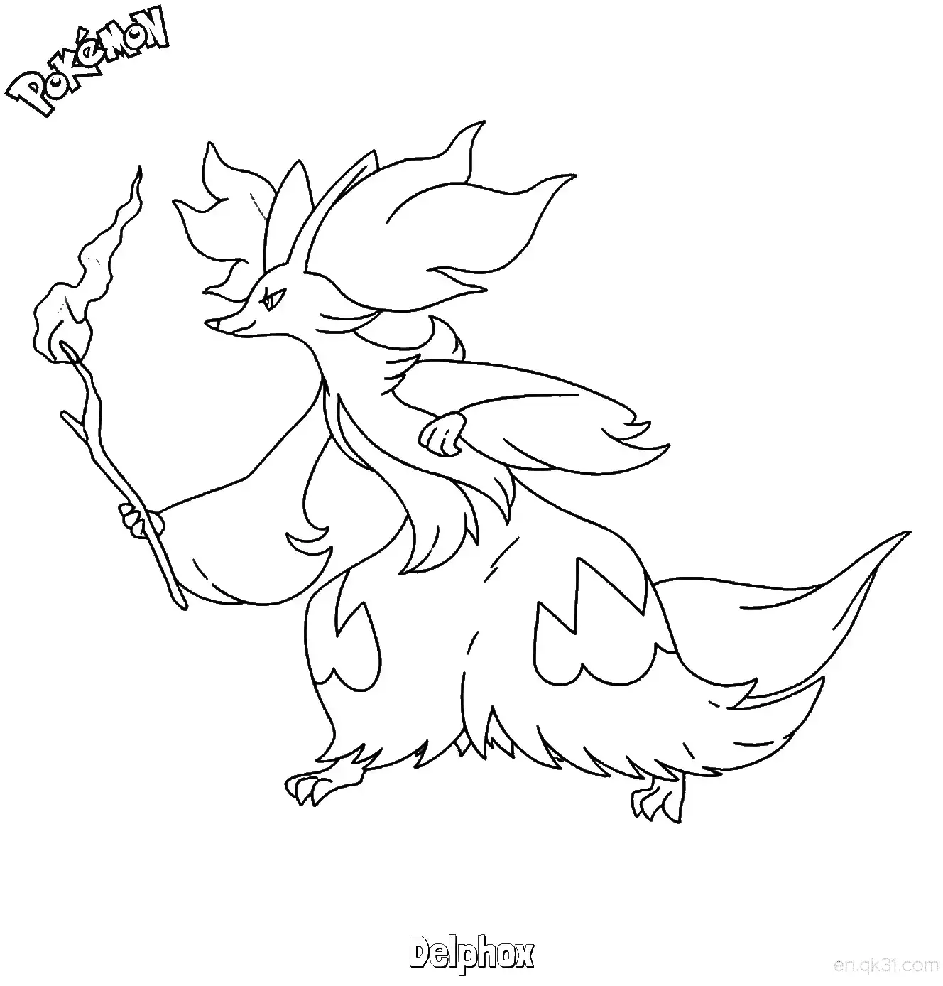 Delphox2 Coloring Page - Free Printable Pokemon Coloring Sheets – Free Printable Coloring Page for Kids and Adults