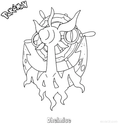 Free printable Dhelmise Coloring Page - Free Printable Pokemon Coloring Sheets coloring page