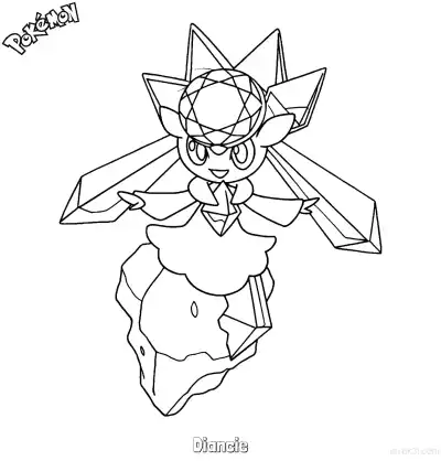 Free printable Diancie Coloring Page - Free Printable Pokemon Coloring Sheets coloring page