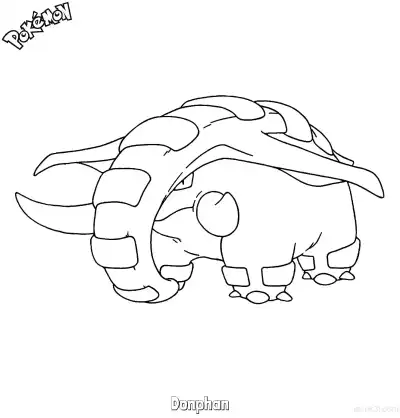 Free printable Donphan Coloring Page - Free Printable Pokemon Coloring Sheets coloring page