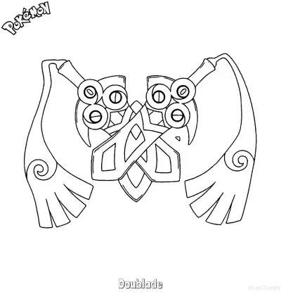 Free printable Doublade2 Coloring Page - Free Printable Pokemon Coloring Sheets coloring page