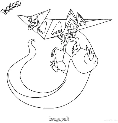 Free printable Dragapult Coloring Page - Free Printable Pokemon Coloring Sheets coloring page