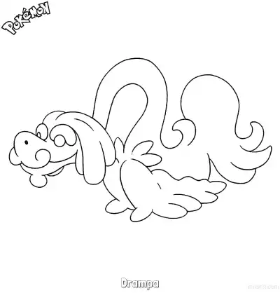 Free printable Drampa Coloring Page - Free Printable Pokemon Coloring Sheets coloring page