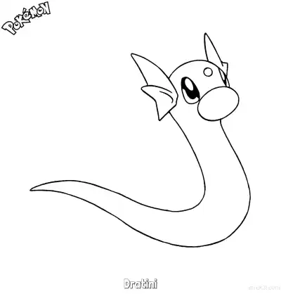 Free printable Dratini Coloring Page - Free Printable Pokemon Coloring Sheets coloring page