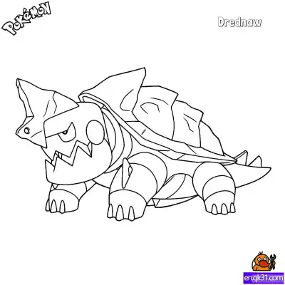 Free printable Drednaw Coloring Page - Free Printable Pokemon Coloring Sheets coloring page