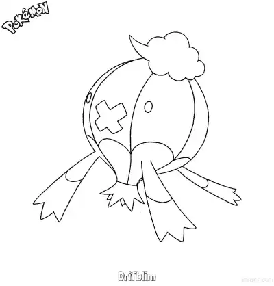 Free printable Drifblim Coloring Page - Free Printable Pokemon Coloring Sheets coloring page