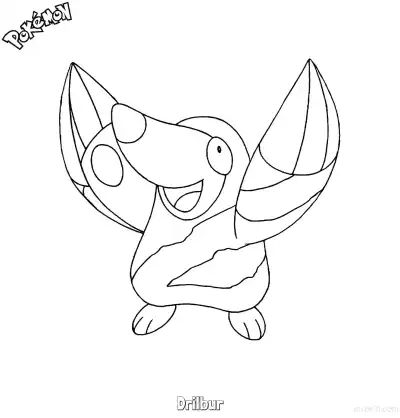 Free printable Drilbur Coloring Page - Free Printable Pokemon Coloring Sheets coloring page