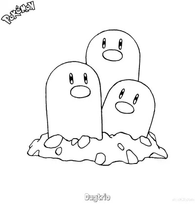 Free printable Dugtrio Coloring Page - Free Printable Pokemon Coloring Sheets coloring page