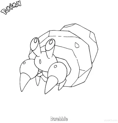 Free printable Dwebble Coloring Page - Free Printable Pokemon Coloring Sheets coloring page