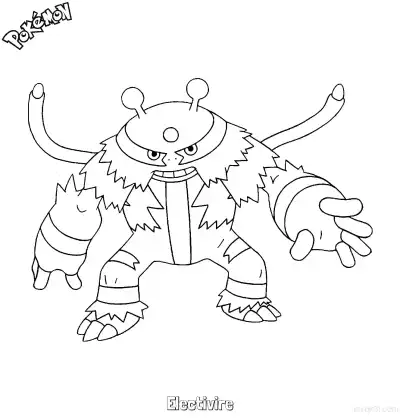 Free printable Electivire Coloring Page - Free Printable Pokemon Coloring Sheets coloring page