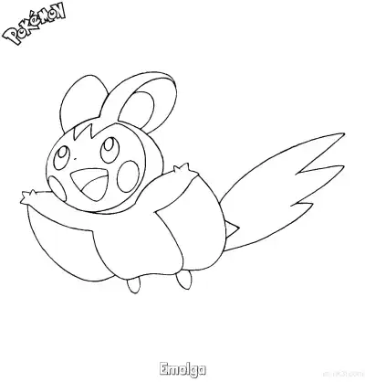 Free printable Emolga Coloring Page - Free Printable Pokemon Coloring Sheets coloring page