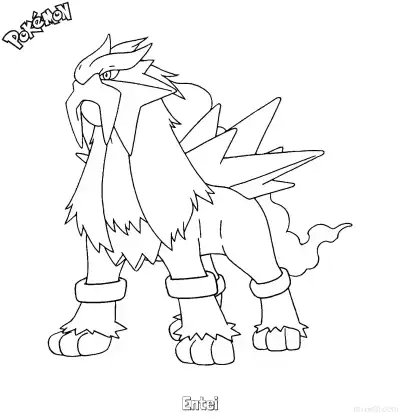 Free printable Entei Coloring Page - Free Printable Pokemon Coloring Sheets coloring page