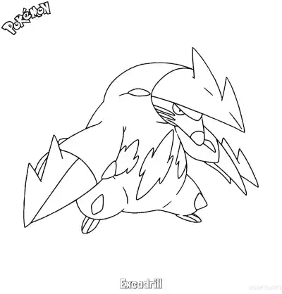 Free printable Excadrill Coloring Page - Free Printable Pokemon Coloring Sheets coloring page