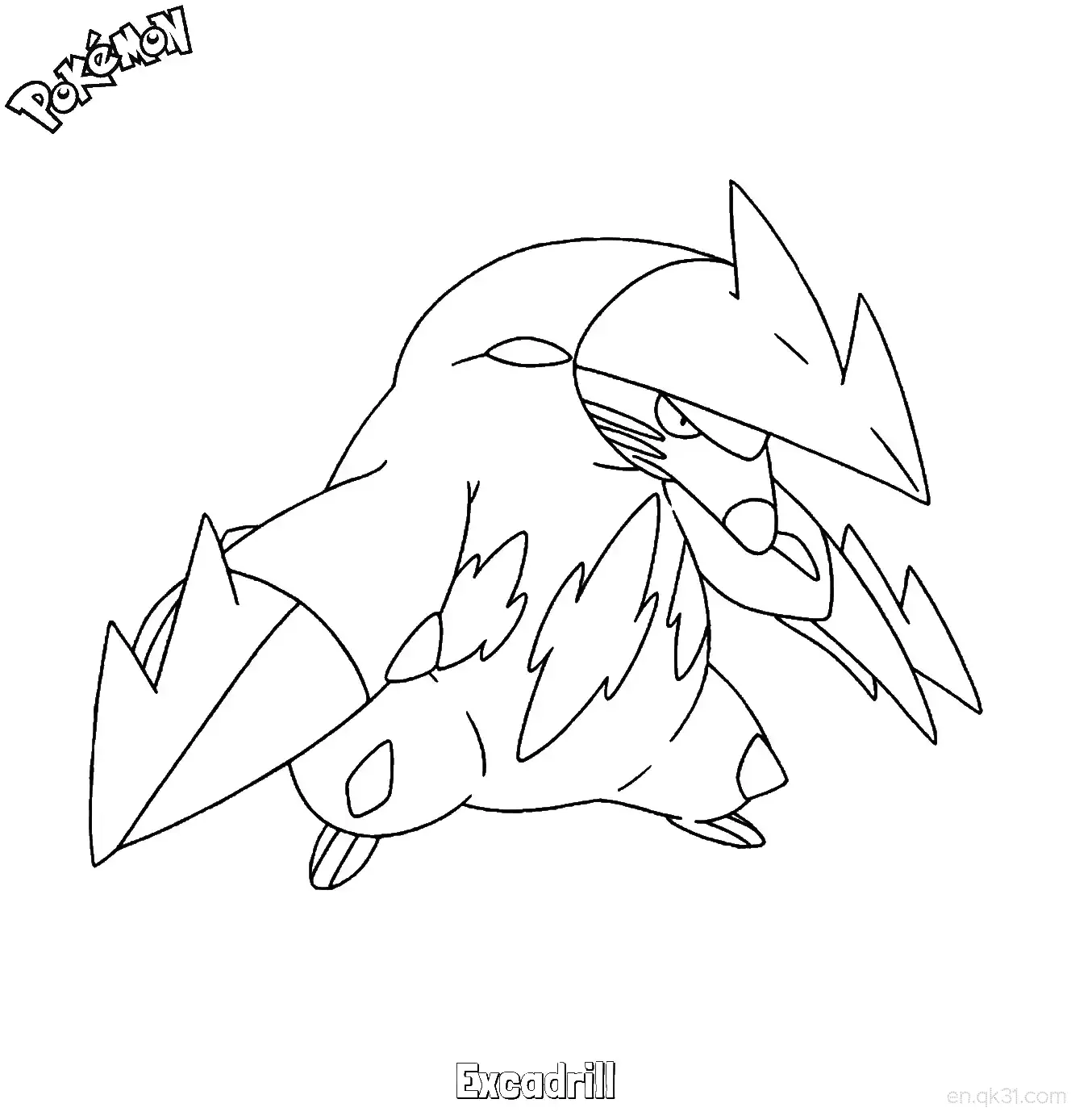 Excadrill Coloring Page - Free Printable Pokemon Coloring Sheets – Free Printable Coloring Page for Kids and Adults