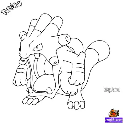 Free printable Exploud Coloring Page - Free Printable Pokemon Coloring Sheets coloring page