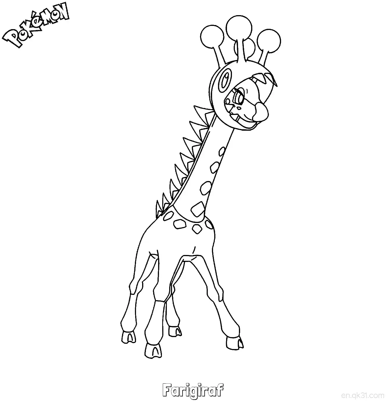 Farigiraf Coloring Page - Free Printable Pokemon Coloring Sheets – Free Printable Coloring Page for Kids and Adults