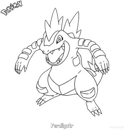 Free printable Feraligatr Coloring Page - Free Printable Pokemon Coloring Sheets coloring page