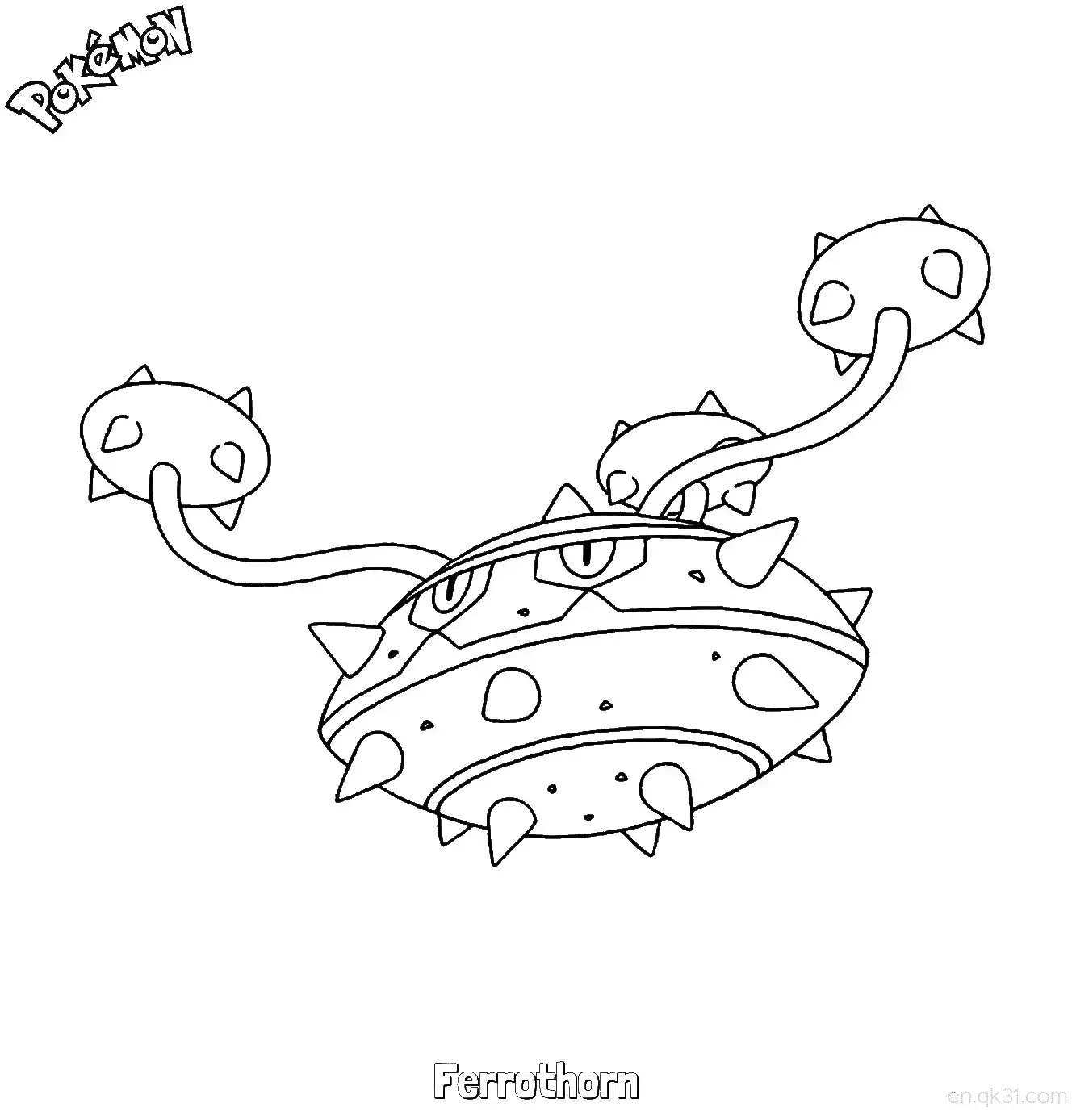 Ferrothorn Coloring Page - Free Printable Pokemon Coloring Sheets – Free Printable Coloring Page for Kids and Adults