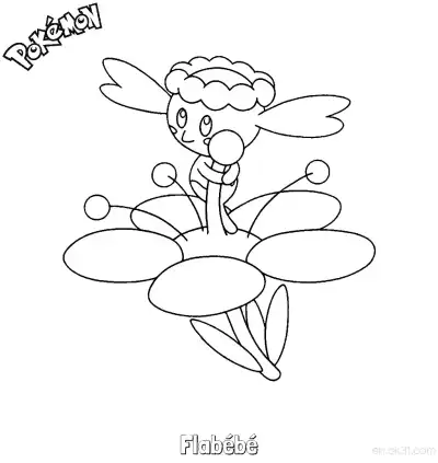 Free printable Flabébé Coloring Page - Free Printable Pokemon Coloring Sheets coloring page