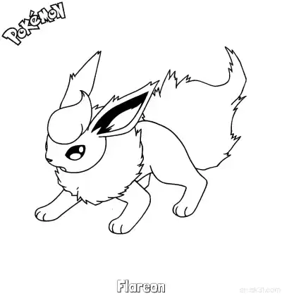 Free printable Flareon Coloring Page - Free Printable Pokemon Coloring Sheets coloring page