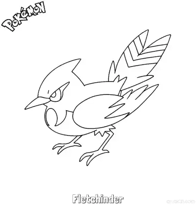 Free printable Fletchinder Coloring Page - Free Printable Pokemon Coloring Sheets coloring page
