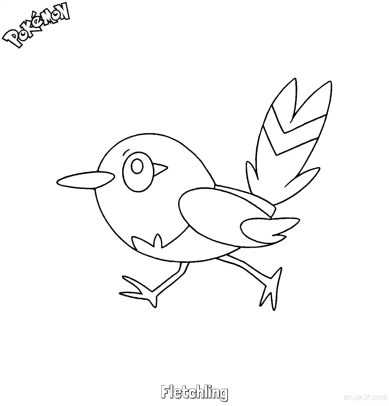 Fletchling Coloring Page - Free Printable Pokemon Coloring Sheets – Free Printable Coloring Page for Kids and Adults