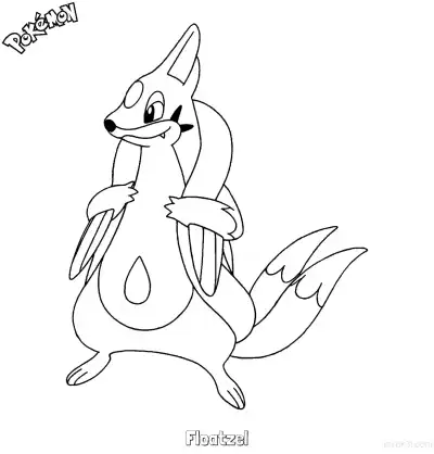 Free printable Floatzel Coloring Page - Free Printable Pokemon Coloring Sheets coloring page