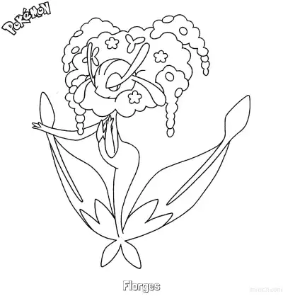 Free printable Florges Coloring Page - Free Printable Pokemon Coloring Sheets coloring page