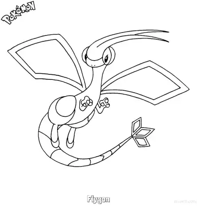Free printable Flygon Coloring Page - Free Printable Pokemon Coloring Sheets coloring page
