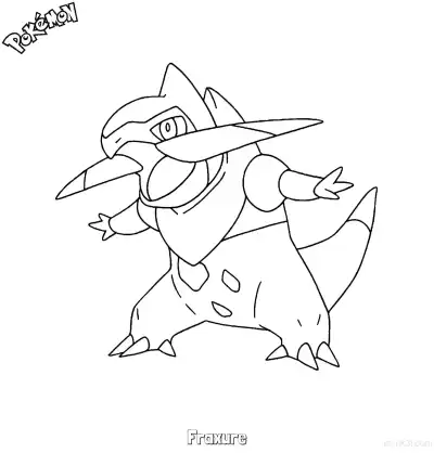 Free printable Fraxure Coloring Page - Free Printable Pokemon Coloring Sheets coloring page