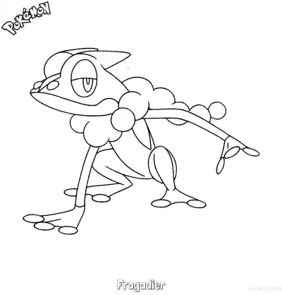 Free printable Frogadier Coloring Page - Free Printable Pokemon Coloring Sheets coloring page