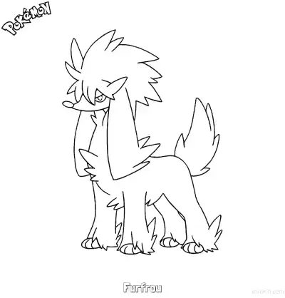Free printable Furfrou Coloring Page - Free Printable Pokemon Coloring Sheets coloring page