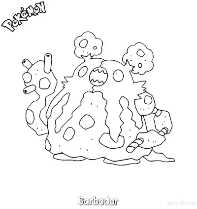 Free printable Garbodor Coloring Page - Free Printable Pokemon Coloring Sheets coloring page