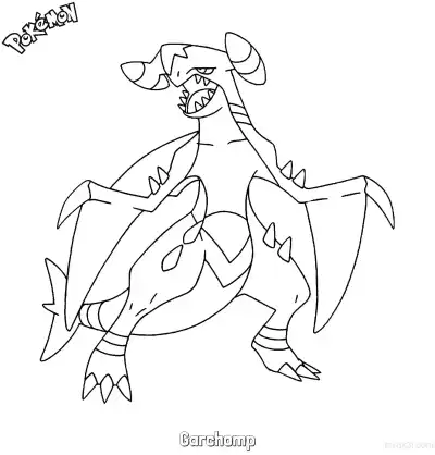 Free printable Garchomp Coloring Page - Free Printable Pokemon Coloring Sheets coloring page