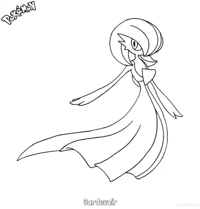 Free printable Gardevoir Coloring Page - Free Printable Pokemon Coloring Sheets coloring page