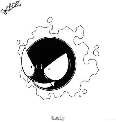 Free printable Gastly Coloring Page - Free Printable Pokemon Coloring Sheets coloring page
