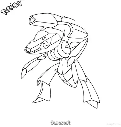 Free printable Genesect Coloring Page - Free Printable Pokemon Coloring Sheets coloring page