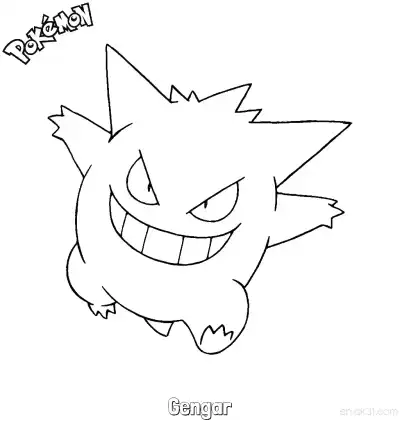 Free printable Gengar Coloring Page - Free Printable Pokemon Coloring Sheets coloring page