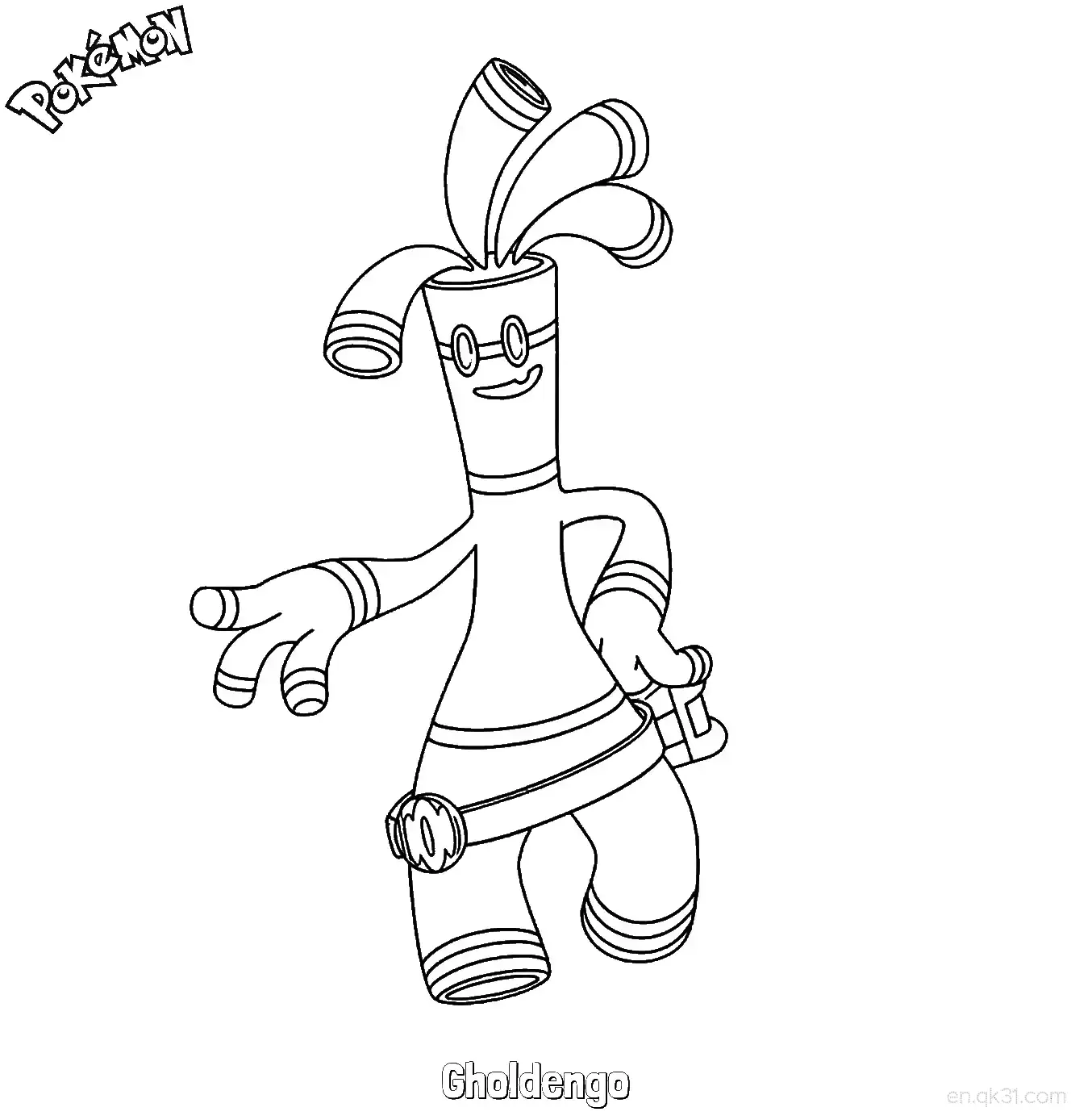 Gholdengo Coloring Page - Free Printable Pokemon Coloring Sheets – Free Printable Coloring Page for Kids and Adults