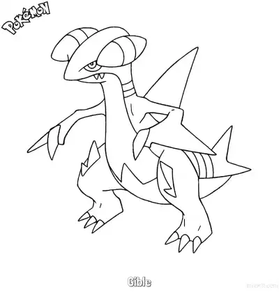 Free printable Gible Coloring Page - Free Printable Pokemon Coloring Sheets coloring page