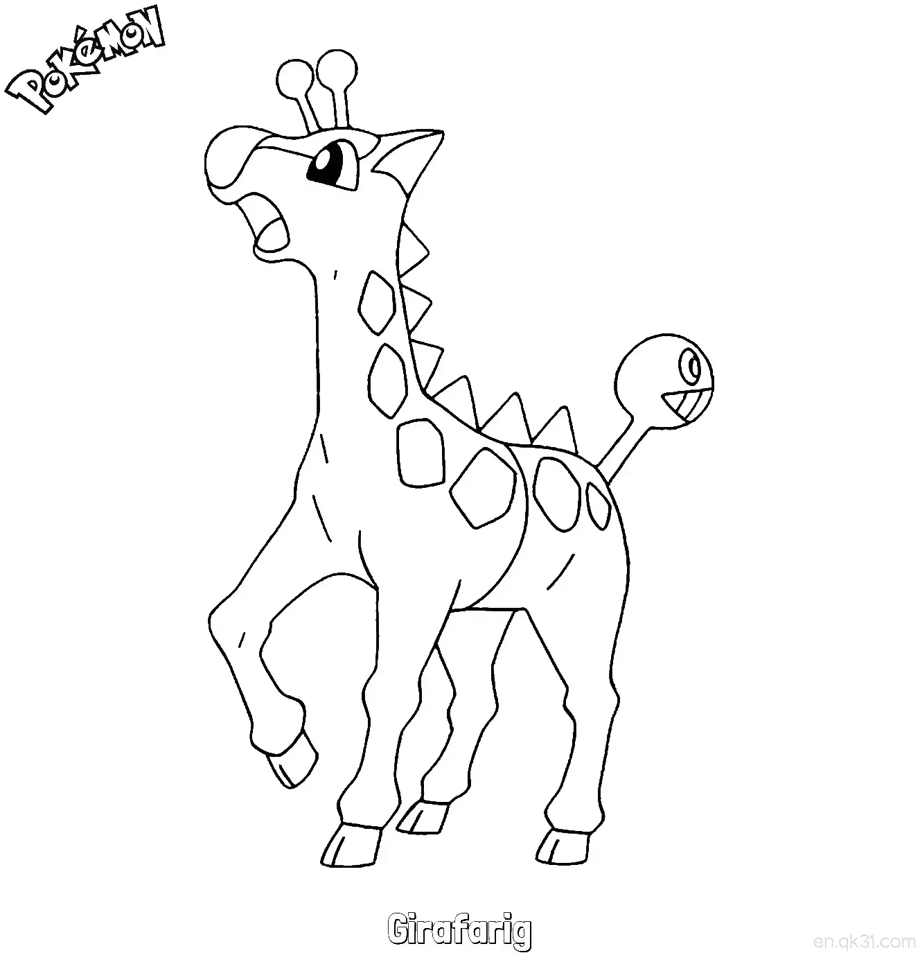 Girafarig Coloring Page - Free Printable Pokemon Coloring Sheets – Free Printable Coloring Page for Kids and Adults