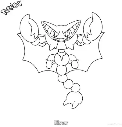 Free printable Gliscor Coloring Page - Free Printable Pokemon Coloring Sheets coloring page