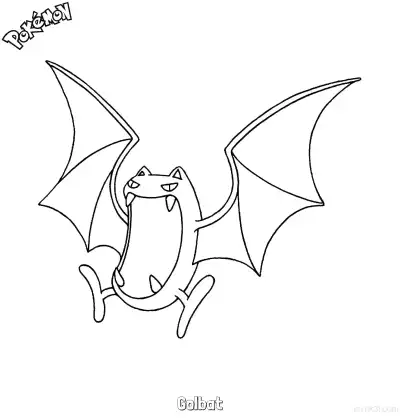 Free printable Golbat Coloring Page - Free Printable Pokemon Coloring Sheets coloring page