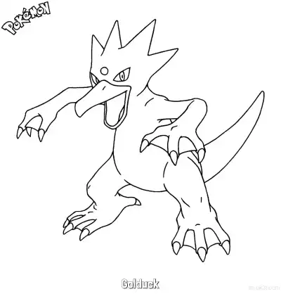 Free printable Golduck Coloring Page - Free Printable Pokemon Coloring Sheets coloring page